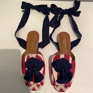 Aquazzura Ankle-Tie Tassel Sandals (EU 35.5)